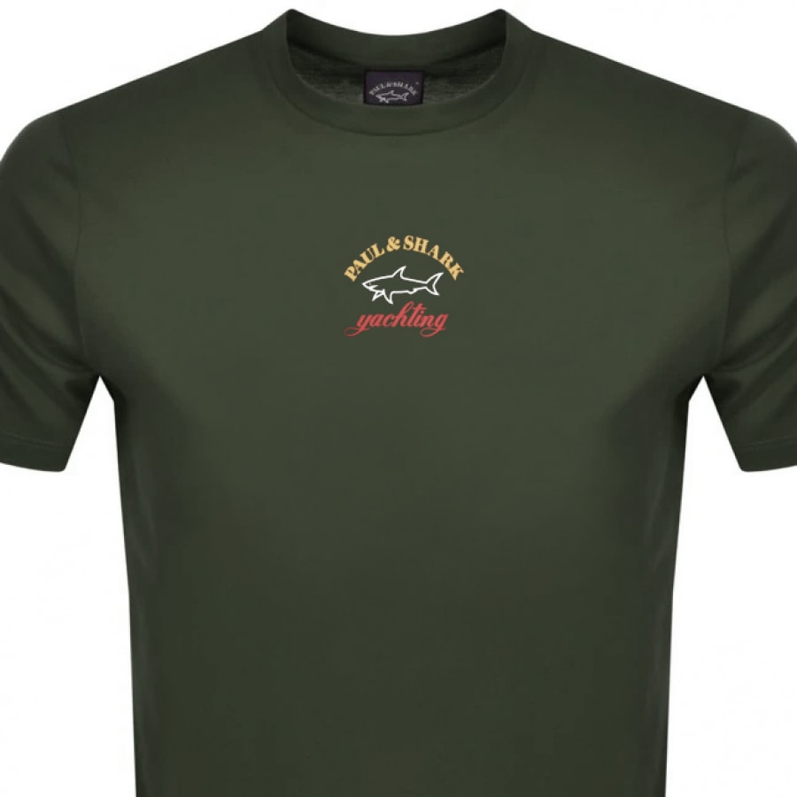 Alternative Image for ProductPaul And Shark Logo T Shirt Khaki2